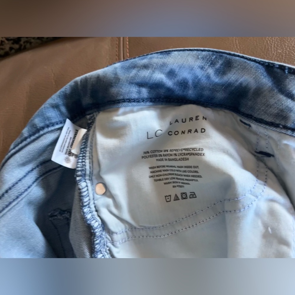 Lauren Conrad Jeans skinny stonewashed stretch sz 14 repaired fastener hi-rise - Picture 13 of 13